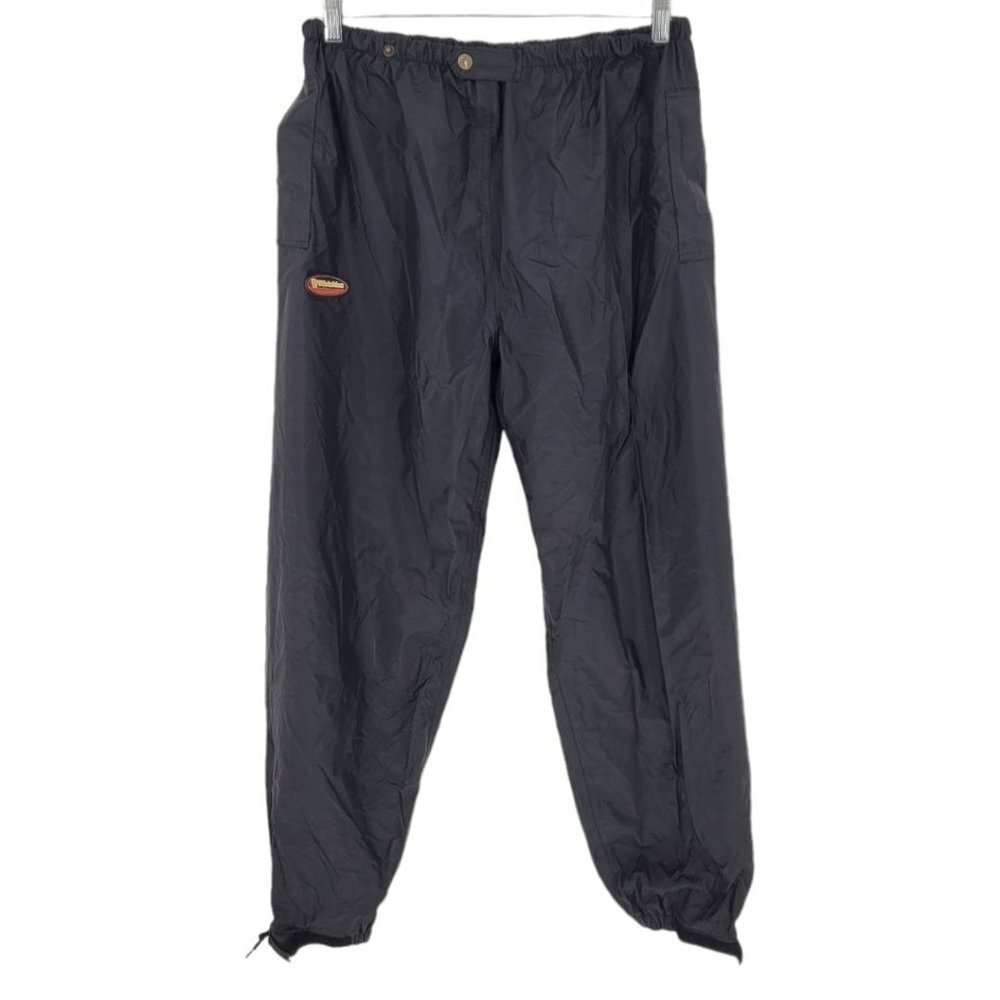 Wetskins Mens Medium black adjustable rain pants Nylon with PVC backing